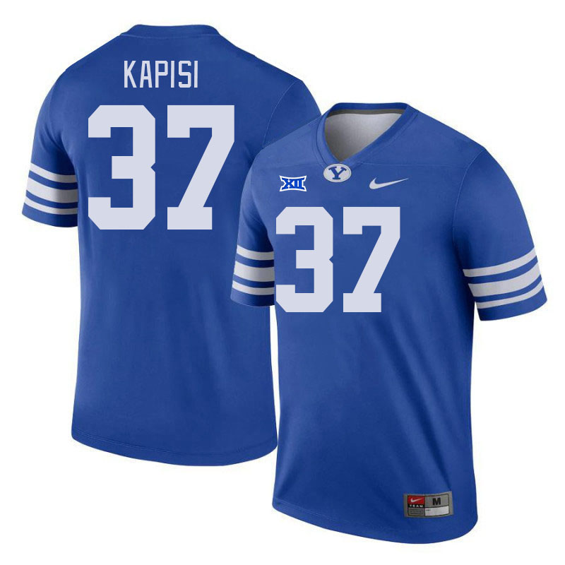 Men #37 Jordan Kapisi BYU Cougars College Football Jerseys Stitched Sale-Royal